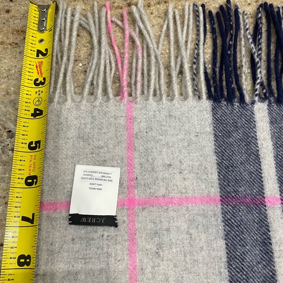 J.Crew Large Plaid Scarf in Blue Wool - Picture 4 of 6